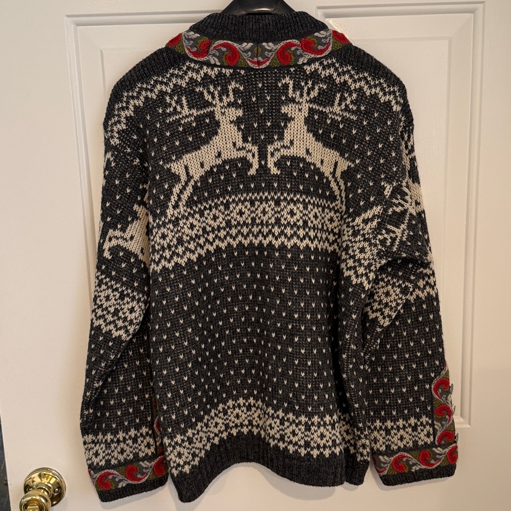 Vintage Evebofoss Nordic Wool Cardigan Sweater Pewter Clasps - Picture 8 of 12